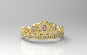 ティアラ・王冠リング ゴールド