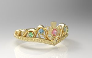 ティアラ・王冠リング ゴールド