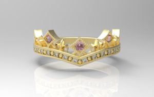 ティアラ・王冠リング ゴールド