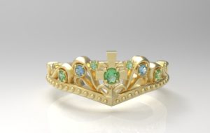 ティアラ・王冠リング ゴールド