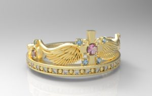 ティアラ・王冠リング ゴールド