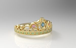 ティアラ・王冠リング ゴールド