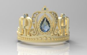 ティアラ・王冠リング ゴールド