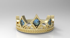 ティアラ・王冠リング ゴールド