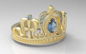 ティアラ・王冠リング ゴールド