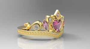 ティアラ・王冠リング ゴールド