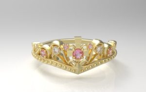 ティアラ・王冠リング ゴールド