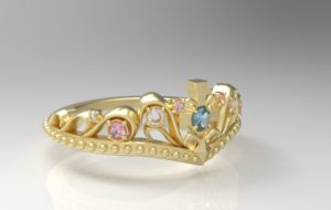 ティアラ・王冠リング ゴールド