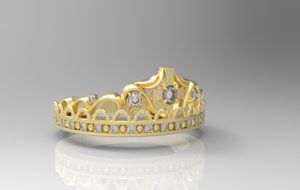 ティアラ・王冠リング ゴールド