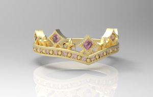 ティアラ・王冠リング ゴールド