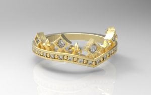 ティアラ・王冠リング ゴールド