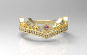 ティアラ・王冠リング ゴールド