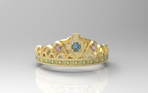 ティアラ・王冠リング ゴールド