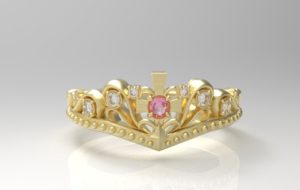 ティアラ・王冠リング ゴールド