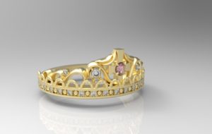 ティアラ・王冠リング ゴールド