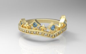 ティアラ・王冠リング ゴールド