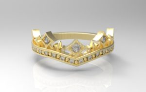 ティアラ・王冠リング ゴールド