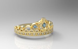 ティアラ・王冠リング ゴールド