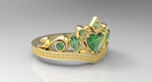 ティアラ・王冠リング ゴールド