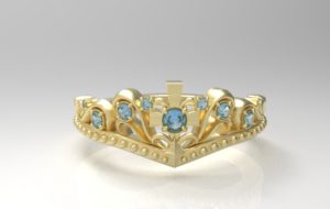 ティアラ・王冠リング ゴールド