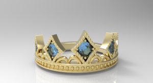 ティアラ・王冠リング ゴールド