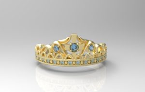 ティアラ・王冠リング ゴールド