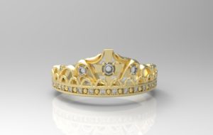 ティアラ・王冠リング ゴールド