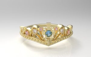 ティアラ・王冠リング ゴールド