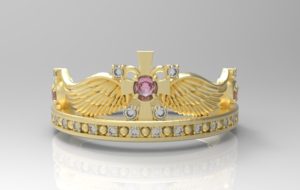 ティアラ・王冠リング ゴールド