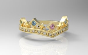ティアラ・王冠リング ゴールド