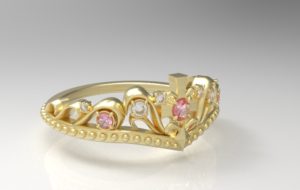 ティアラ・王冠リング ゴールド