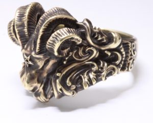 サタン山羊(ゴート・バフォメット)モチーフ真鍮リング