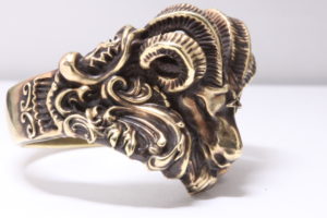 サタン山羊(ゴート・バフォメット)モチーフ真鍮リング