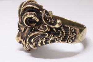 サタン山羊(ゴート・バフォメット)モチーフ真鍮リング