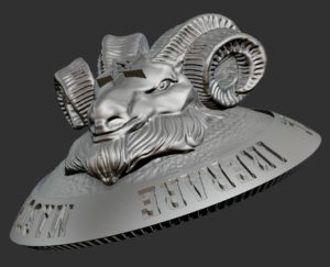 オーダーメイドのSV925コンチョ　山羊モチーフ