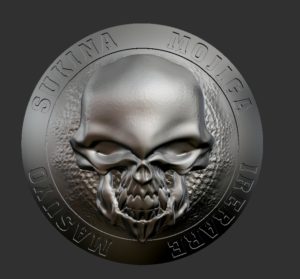 スカルモチーフのオーダーメイドコンチョ　SV925