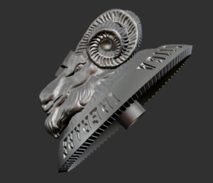 オーダーメイドのSV925コンチョ　山羊モチーフ