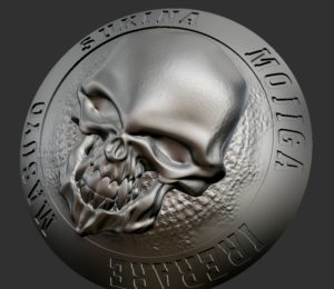 スカルモチーフのオーダーメイドコンチョ　SV925