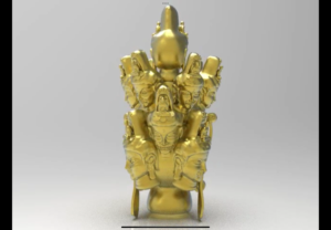 オリジナルデザインの十一面観音さん仏頭