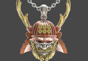 真田幸村の赤備えの兜をモチーフにしたペンダント