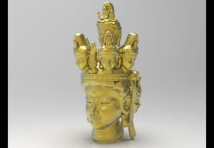 オリジナルデザインの十一面観音さん仏頭