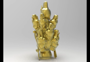 オリジナルデザインの十一面観音さん仏頭