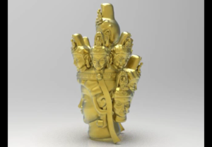 オリジナルデザインの十一面観音さん仏頭