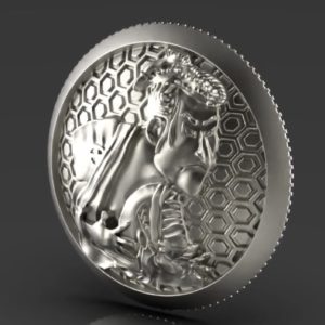 東洲斎写楽の浮世絵「三代目大谷鬼次の奴江戸兵衛」をデザインしたコンチョ