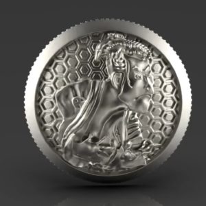 東洲斎写楽の浮世絵「三代目大谷鬼次の奴江戸兵衛」をデザインしたコンチョ