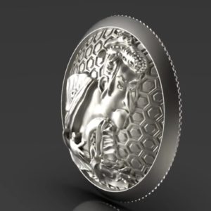 東洲斎写楽の浮世絵「三代目大谷鬼次の奴江戸兵衛」をデザインしたコンチョ