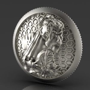 東洲斎写楽の浮世絵「三代目大谷鬼次の奴江戸兵衛」をデザインしたコンチョ