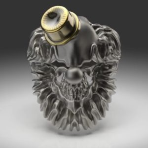 ピエロの顔をデザインしたシルバーアクセサリーのスカル(頭骸骨)リング