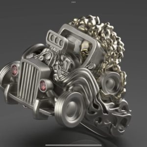 HOTROD(ホットロッド)カーをデフォルメし立体的に表現した天然石入りオリジナル