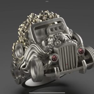 HOTROD(ホットロッド)カーをデフォルメし立体的に表現した天然石入りオリジナル